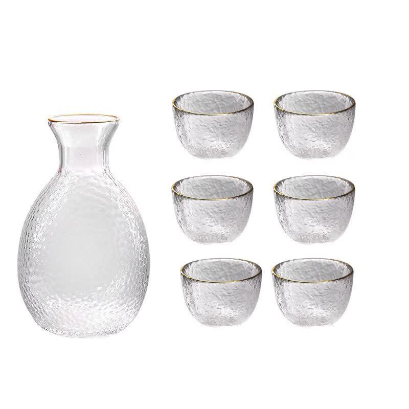 Qiwei Japanese Hammered Glass Sake Cups