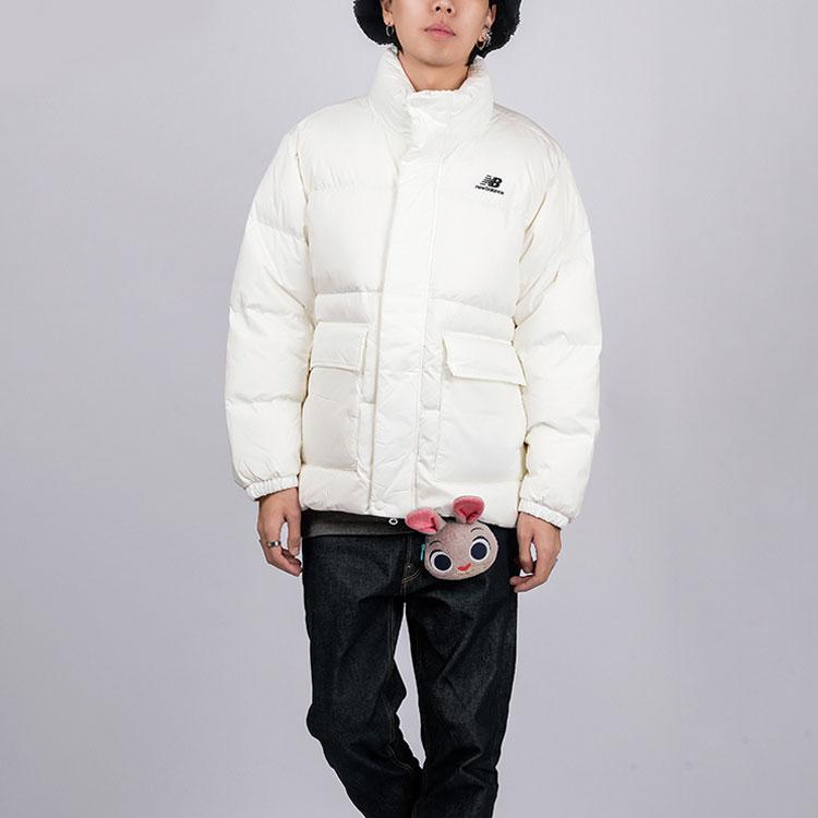 New Balance Down Jackets Unisex Ivory White Stand Collar Moderate Other NPA4E013-IV