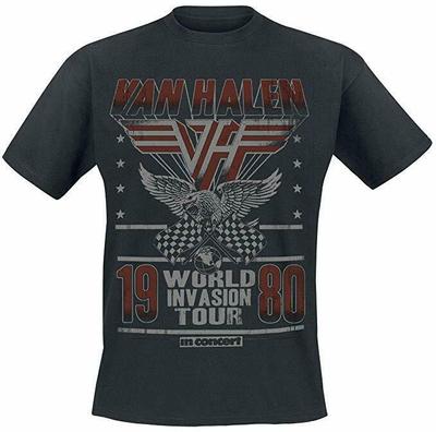 Černé unisexové tričko Van Halen World Invasion Tour