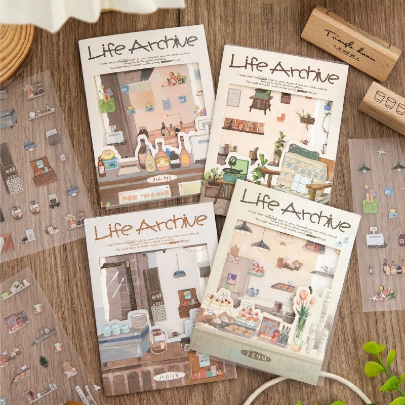 Twilight Landscape Stickers: Creative DIY Storage & Decompression Collage for Kids' Journals