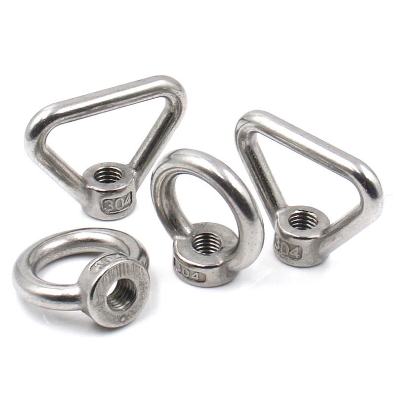 1-3pcs 304 Stainless Steel Ring Eye Nuts Triangle / Round Ring Eye Lifting Nuts M3-M30