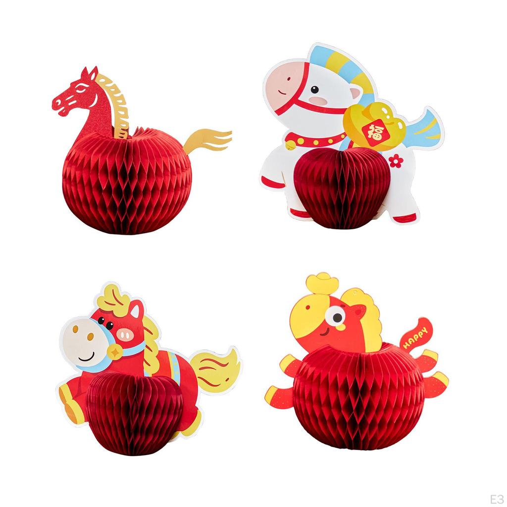 Horse Honeycomb Centerpiece Chinese Year Decoration Paper Ornament for