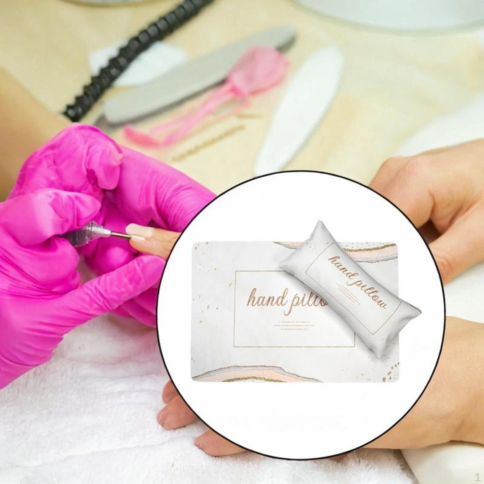 

Manicure Armrest Cushion and Mat Nail Art Table Pad Washable Soft Sponge Pillow Desk for бежевий