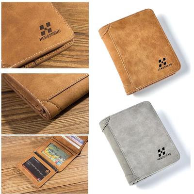Soft Credit Retro Bifold Coins Pocket Leather Wallet Zipper Purse Money Clip