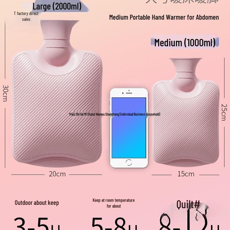 Thickened Cute Plush Hot Water Bottle - Old-Fashioned, Explosion-Proof Design for Warm Feet, Bed Heating, and Hot Compress Therapy