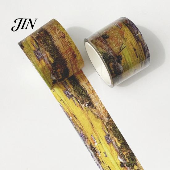 Decorative Paper Tape Washi Tape, Oil Painting Masking Artist Patterns Adhesive Scrapbooking for DIY Crafts, Junk Journal, Gift Wrapping, Supplies