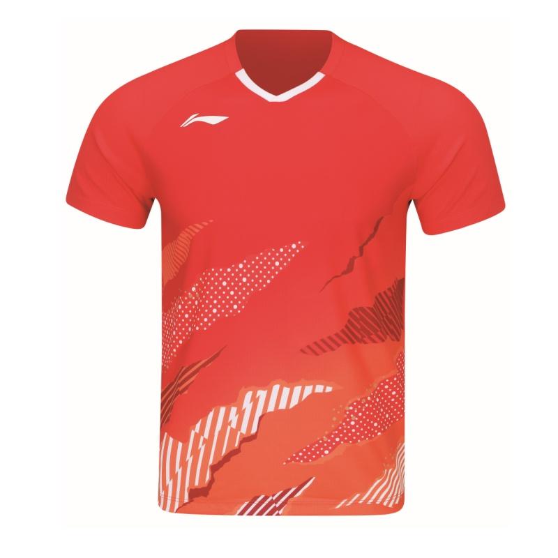 Li Ning Badminton Competition Collection Badminton Jersey Unisex Vermilion AAYW039-4 2XL