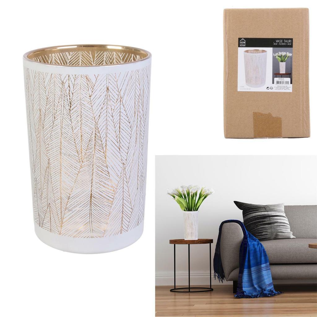 DECORATIVE Tauri Vase White Gold MODERN GLAMOUR