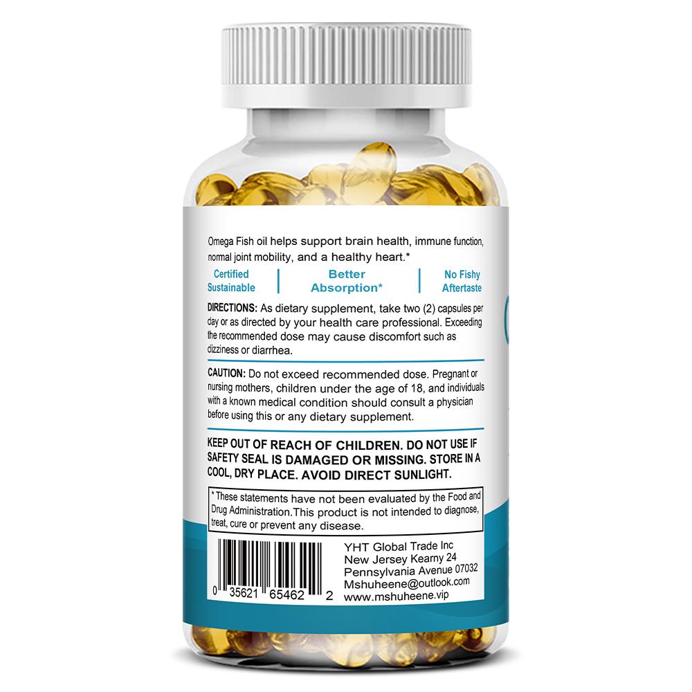 Integratore Alimentare Omega-3, Con Olio di Pesce, 500 mg di EPA e 350 mg di DHA, 120 Capsule