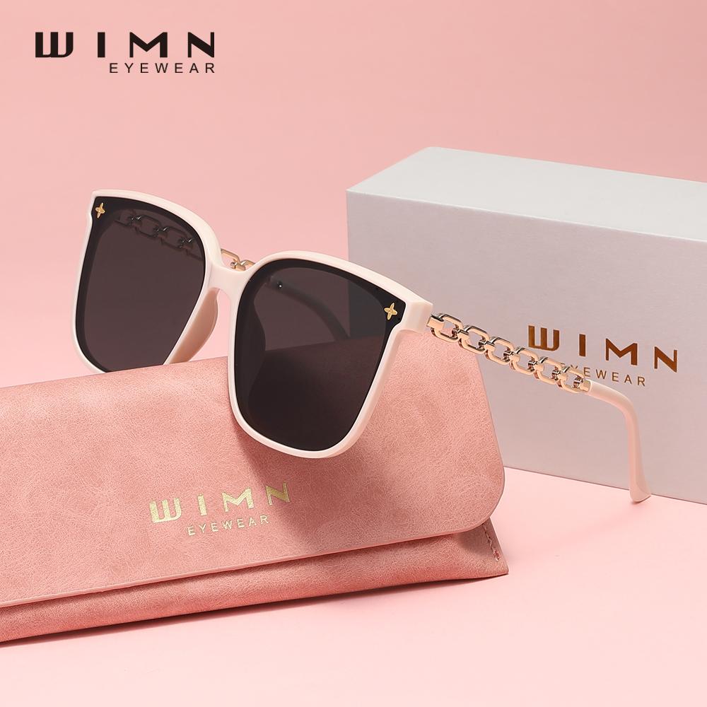 WIMN New Trendy Large Frame Women's Sunglasses High Quality Fashion Chain Glasses Leg Travel Eyewear