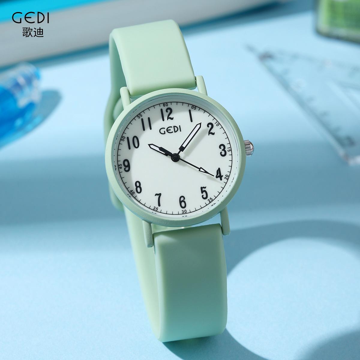 Fashion Accessorie Unisex Kids Pink Summer Silicone Waterproof Student Simple High Value Candy Color Quartz Test Watch