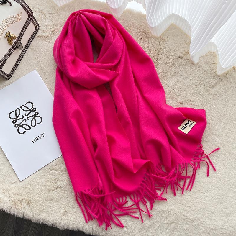 Solid color imitation cashmere scarf women's winter men's couple shawl dual-purpose warm long thickened