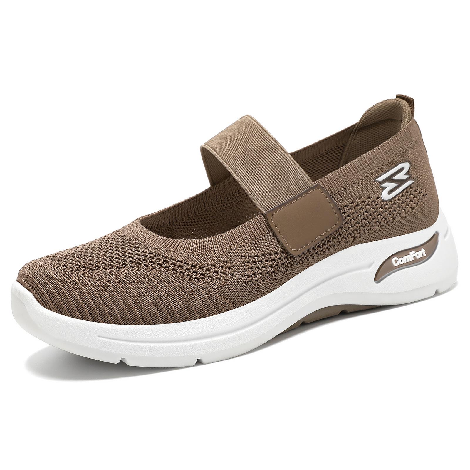 

Women s shoes summer fly-woven breathable casual shoes, one hair replacement cloth shoes, one pedal elastic band walking mother shoes 41