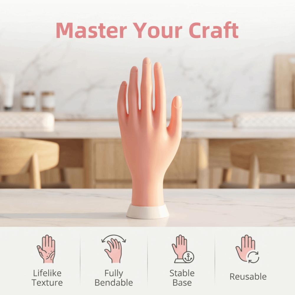 Soft Nail Practice Hand Flexible Positioning Fake Hand Nail Tools Mannequin Hand  Nail Training