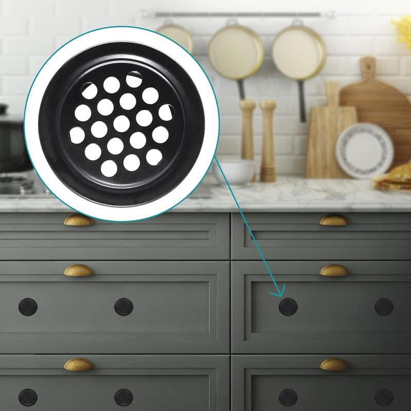 6 Stück Rundschrank Luftkanal Lüftungsgitter Durchmesser Stahl Lamellengitter Maschenlochstopfen Dekorabdeckung Kleiderschrank Gitter Lüftungssysteme