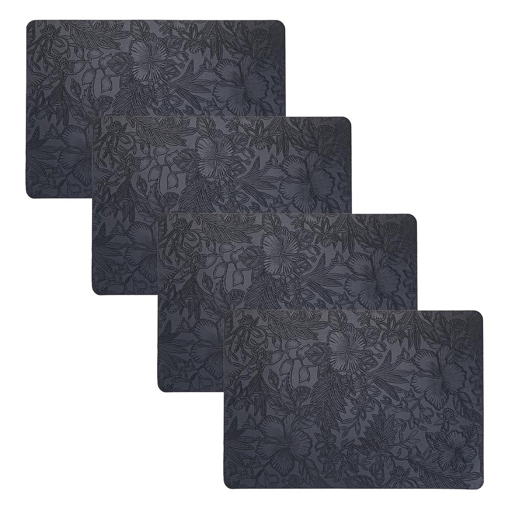 

Double-Sided Mats Floral Placemats Dinner Parties Stunning Table Decor Vibrant Floral Patterns Washable Placemats чёрный