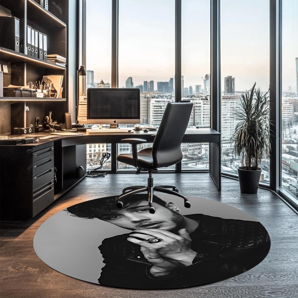 Luca Hanni Printed Round Rug Carpet Chair Rug Area Rug Entryway Doormats,for Office Chair Living Room Bedroom Kitchen Room.