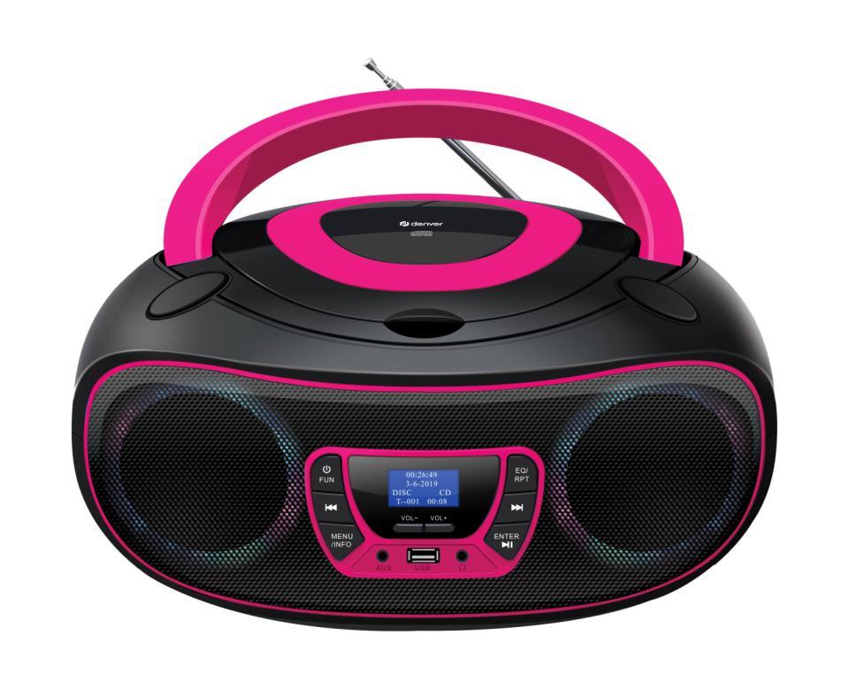 Denver TDB-212P (DAB+, FM, Bluetooth), Radio, Schwarz, Pink - Bild 5