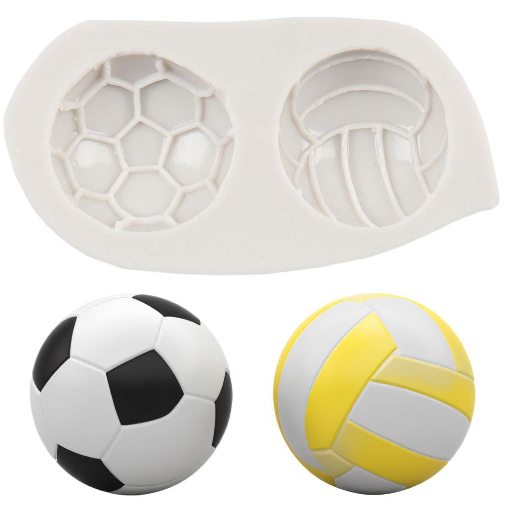 Fotbalové silikonové formy Volejbalová fondánová forma Nástroje na zdobení dortů Toppery na cupcaky Čokoládové bonbóny Řemeslo Gumová pasta Polymerová hlína