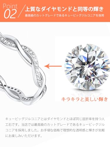 Silvora 925 Sterling Silver Ring with Zirconia, Women's, Twisted, Size 16