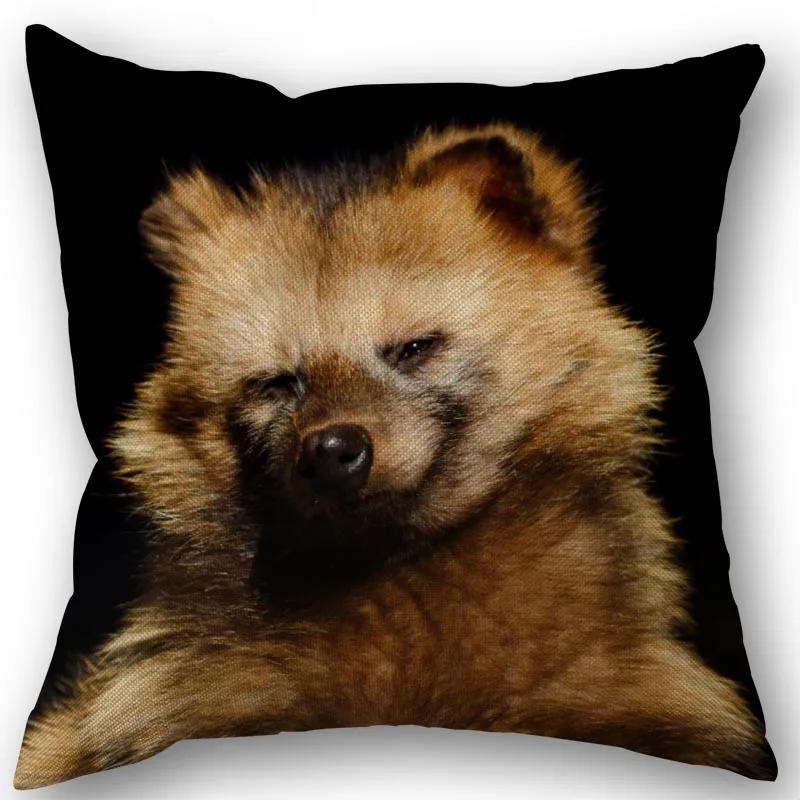 New Custom Pomeranian Dog Pillowcase Cotton Linen Fabric Square Zipper Pillowcase 45X45Cm Wedding Decorative Pillow Cover