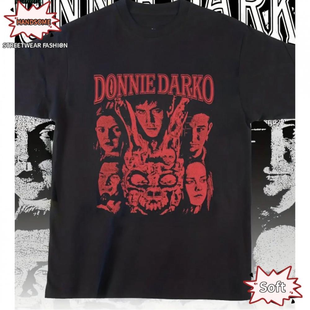 UnisexS Donnie Darko TShirt A Vintage MovieThemed Tee Featuring The Iconic Red DONNIE DARKO Logo and Images of Characters S