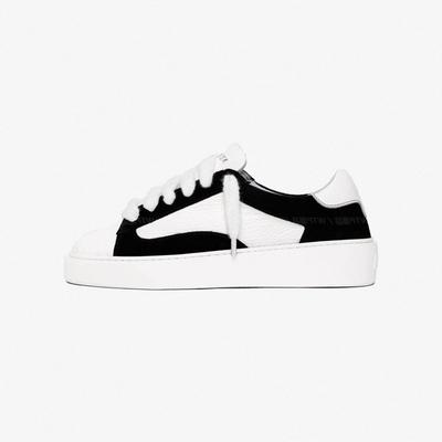 Trendy Color Block Low Top Skate Shoes For Men Women, Platform Leather Casual Sneakers With Extra Thick Fluffy Shoelaces