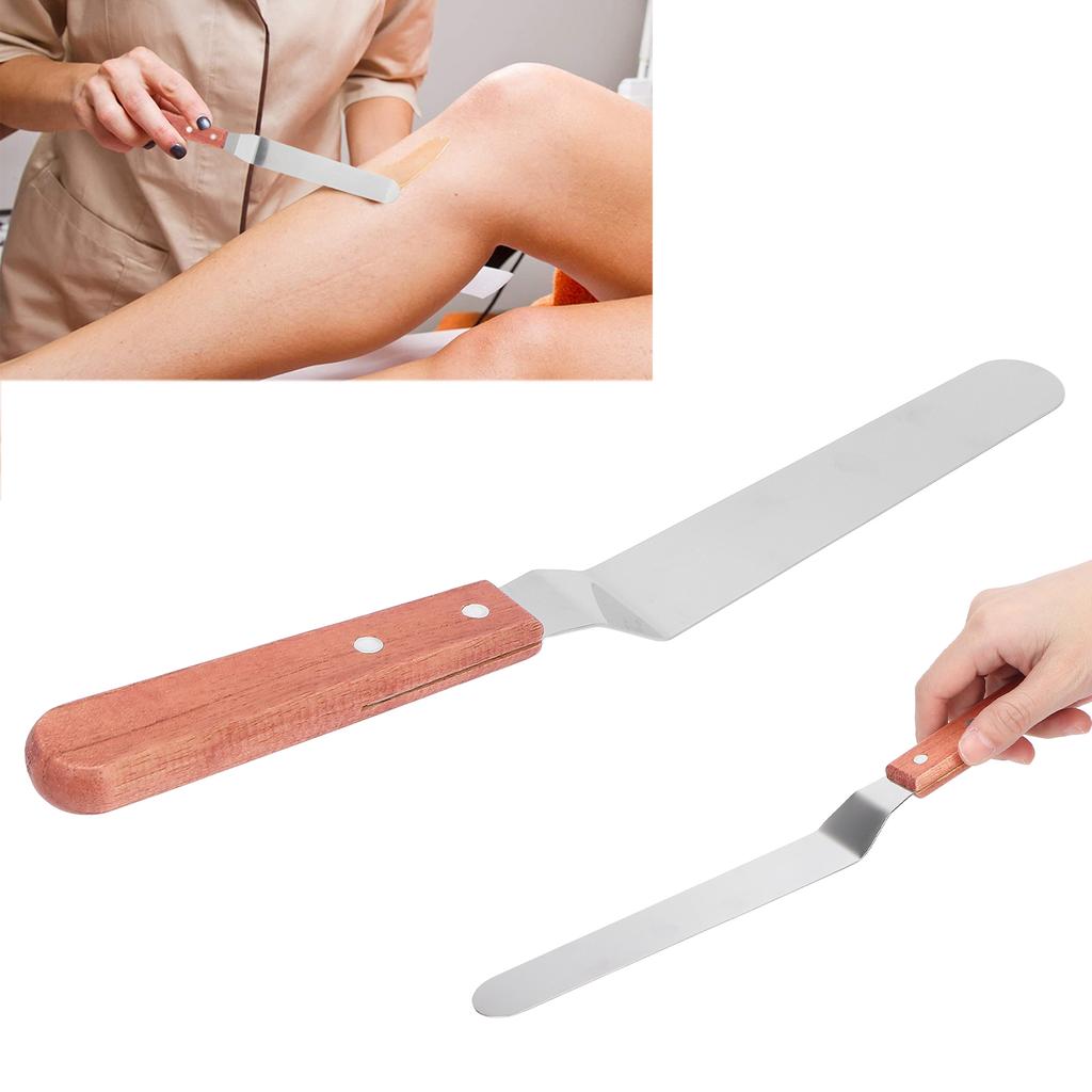 Stainless Steel Waxing Spatulas Wooden Handle Hair Removal Multifunctional Wax Stirrer Sticks