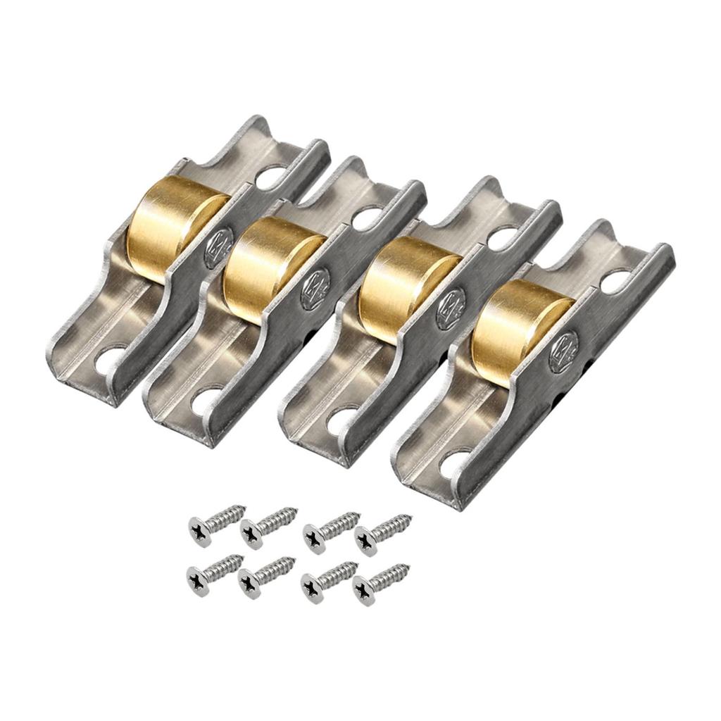 4 Pieces Sliding Door Roller Sash Pulley Easy to Install Hardware Runner Wheel Track for