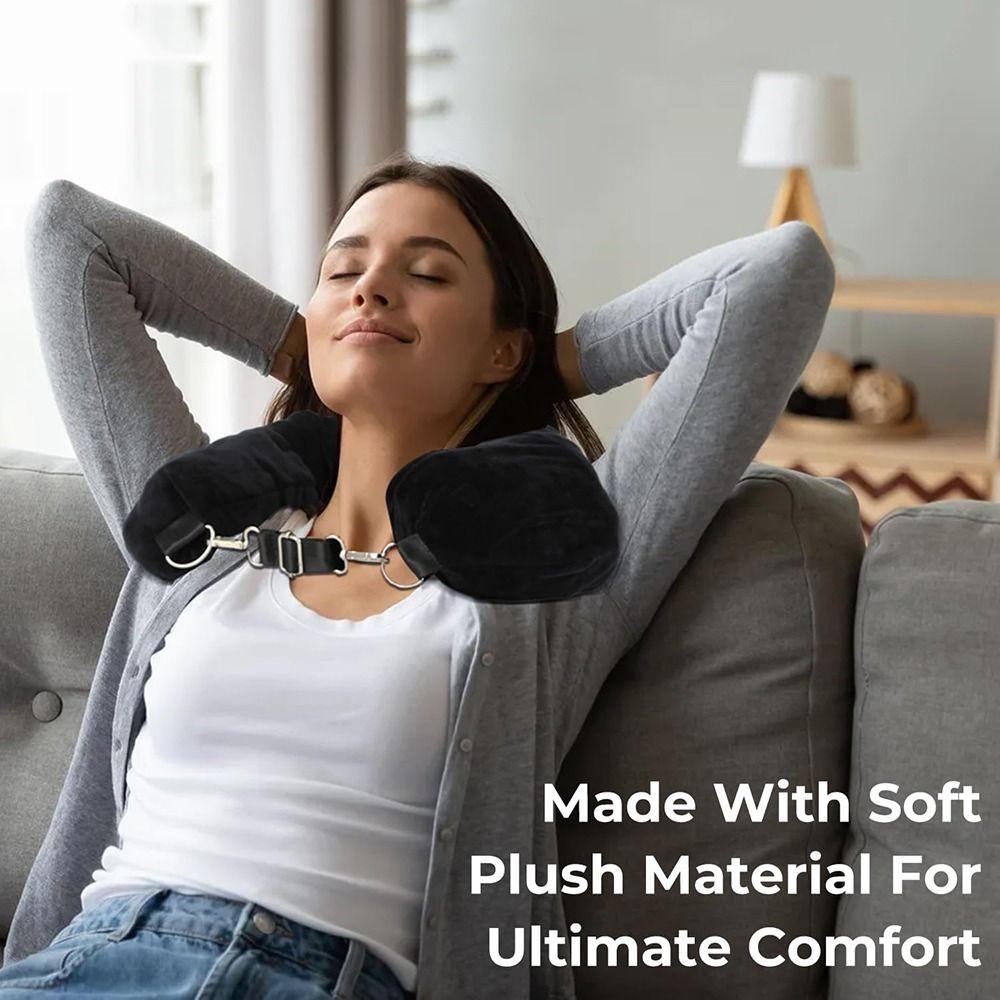 Velvet Neck Pillow Storage Bag Adjustable Neck Size U-Shapes Pillow Stuffable Travel Pillow  Flight