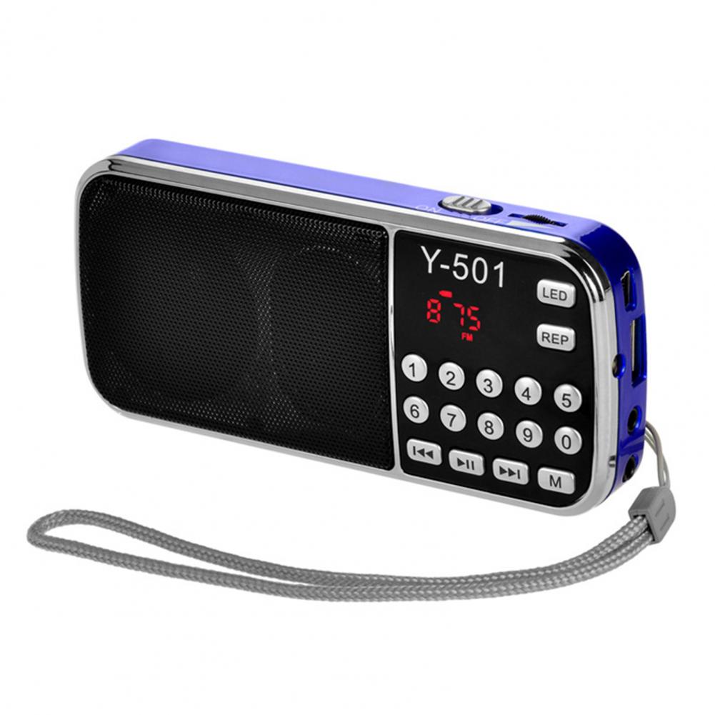 FM Radio LED Flashlight Audio Music Players Speaker Digital Support TF Card USB AUX Portable High Sensitivity Digital Speaker