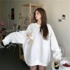 Autumn 2026 Korean Harajuku Bear Oversized Hoodie - Women's Long Sleeve Fashion