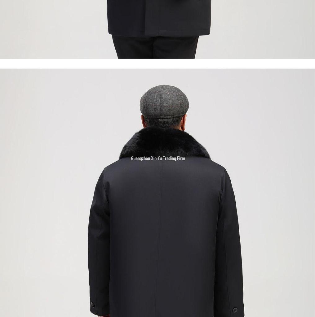 Fleece-Lined Cotton Jacket for Middle-Aged to Elderly Men: Winter Coat for 60, 70, and 80-Year-Olds.