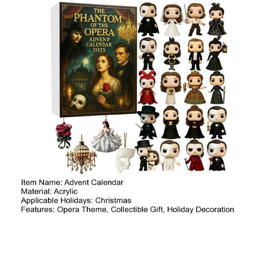 Opera Advent Calendar 24-Day Countdown To Christmas Calendar Opera Singer Lady Phantom Decorations Gift for Musical Fans