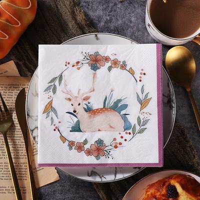 Disposable Party Napkin Double Layer 20 Pieces/Pack Deer Motif
