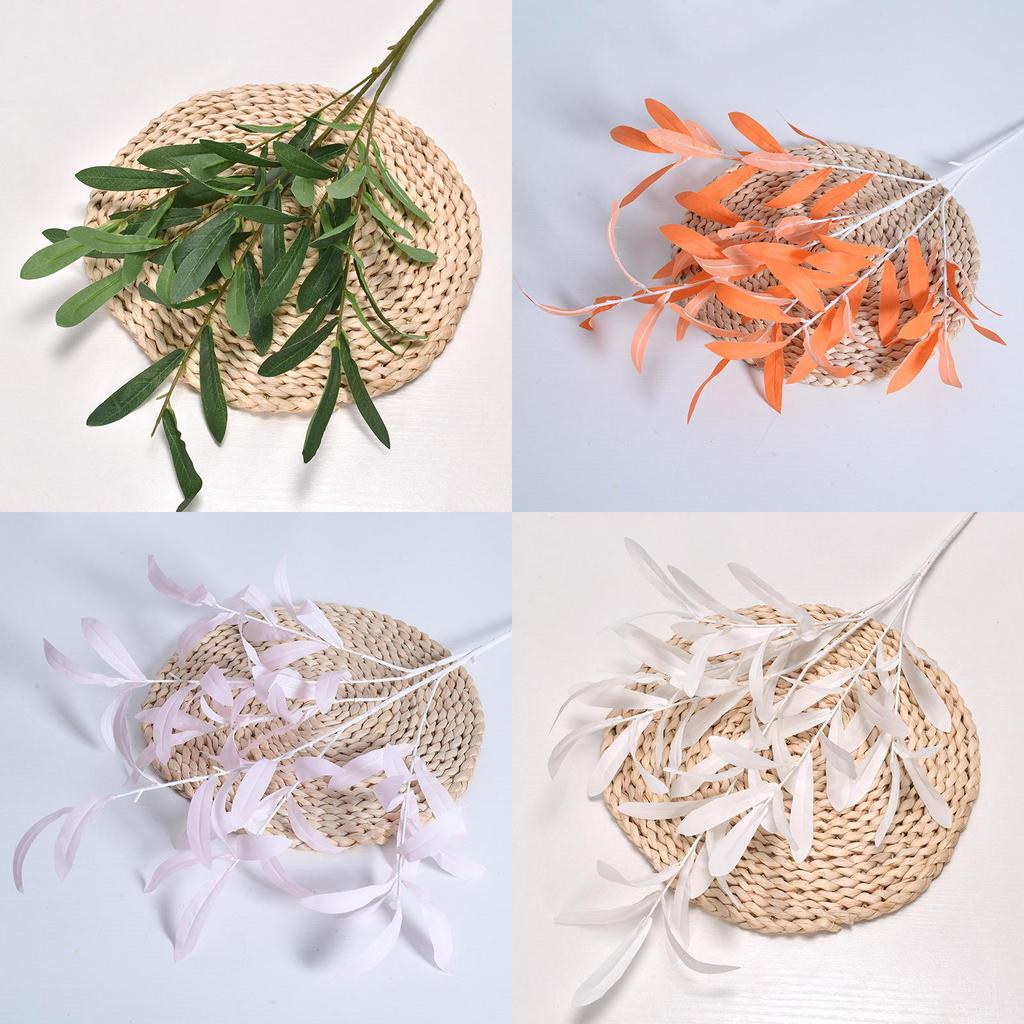 Olive Leaf Simulation Plant With Silk Material For Home Wedding And Photography Backgrounds