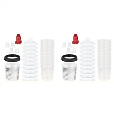 ABMH-2X 600ml Jednorázový kelímek na barvu s konektorem Kelímek pro stříkací pistoli Kelímek pro míchání barvy Typ H/O Rychlý kelímek Stříkání 16X1.5MM Vnější