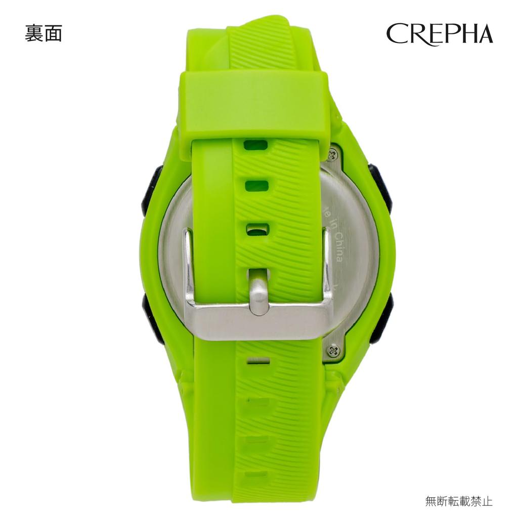 [Klefa] Digital Men's Watch Waterproof Stopwatch Lap Time Measurement Green TS-D033-GN