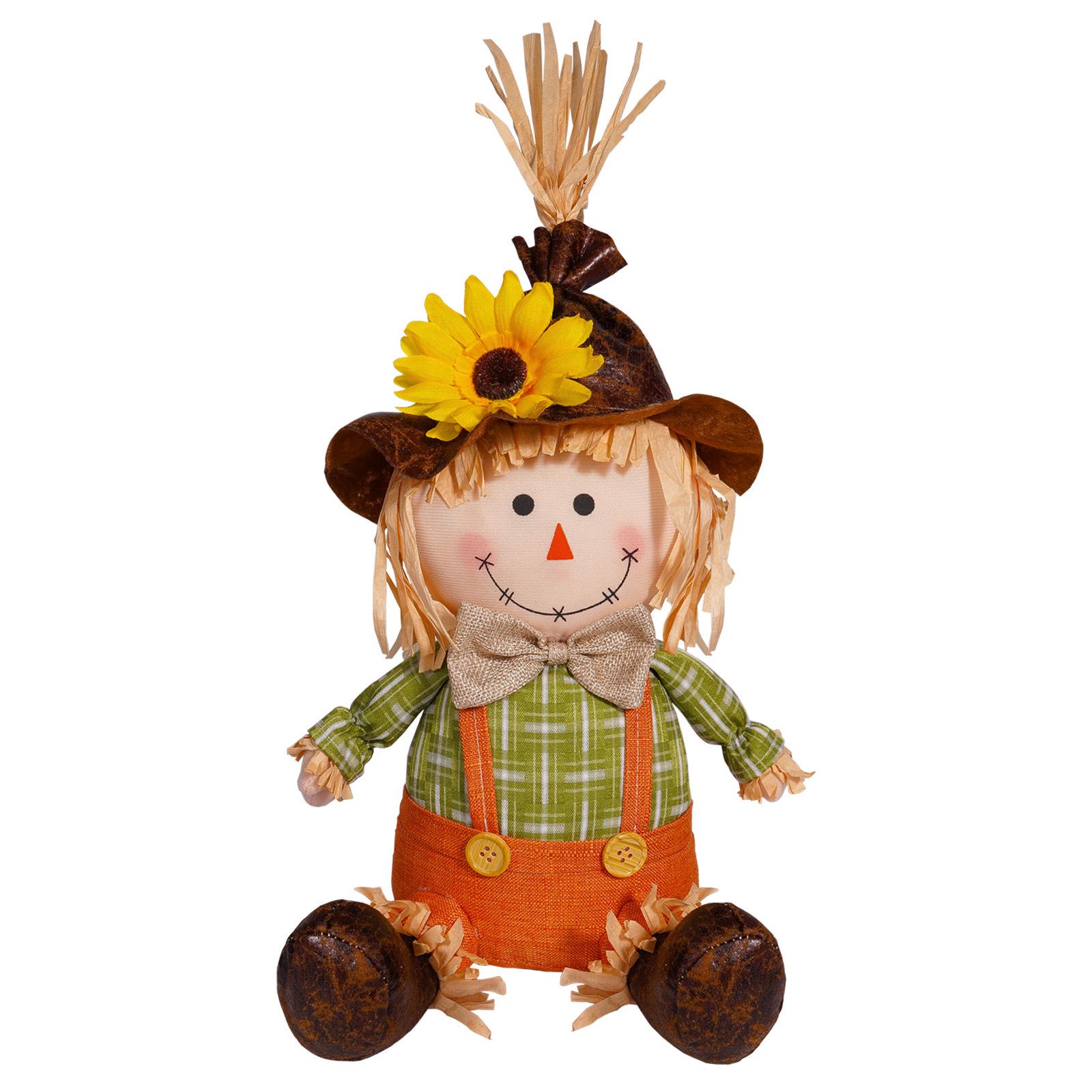 Autumn Sunflower Scarecrow Straw Doll Ornament