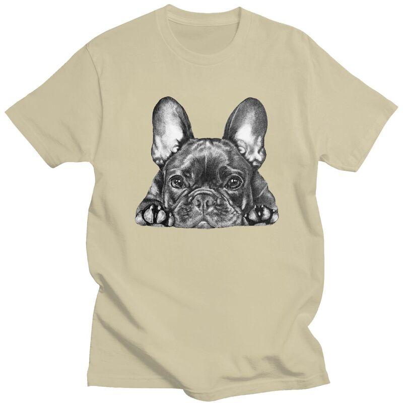 Custom Frenchie Dog French Bulldog T Shirt Men 100 Cotton Tshirt Casual Tees Streetwear Tshirt