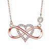 Elegant Ribbon Heart & 8-Shaped Infinity Necklace for Women - Mobius Collarbone Chain