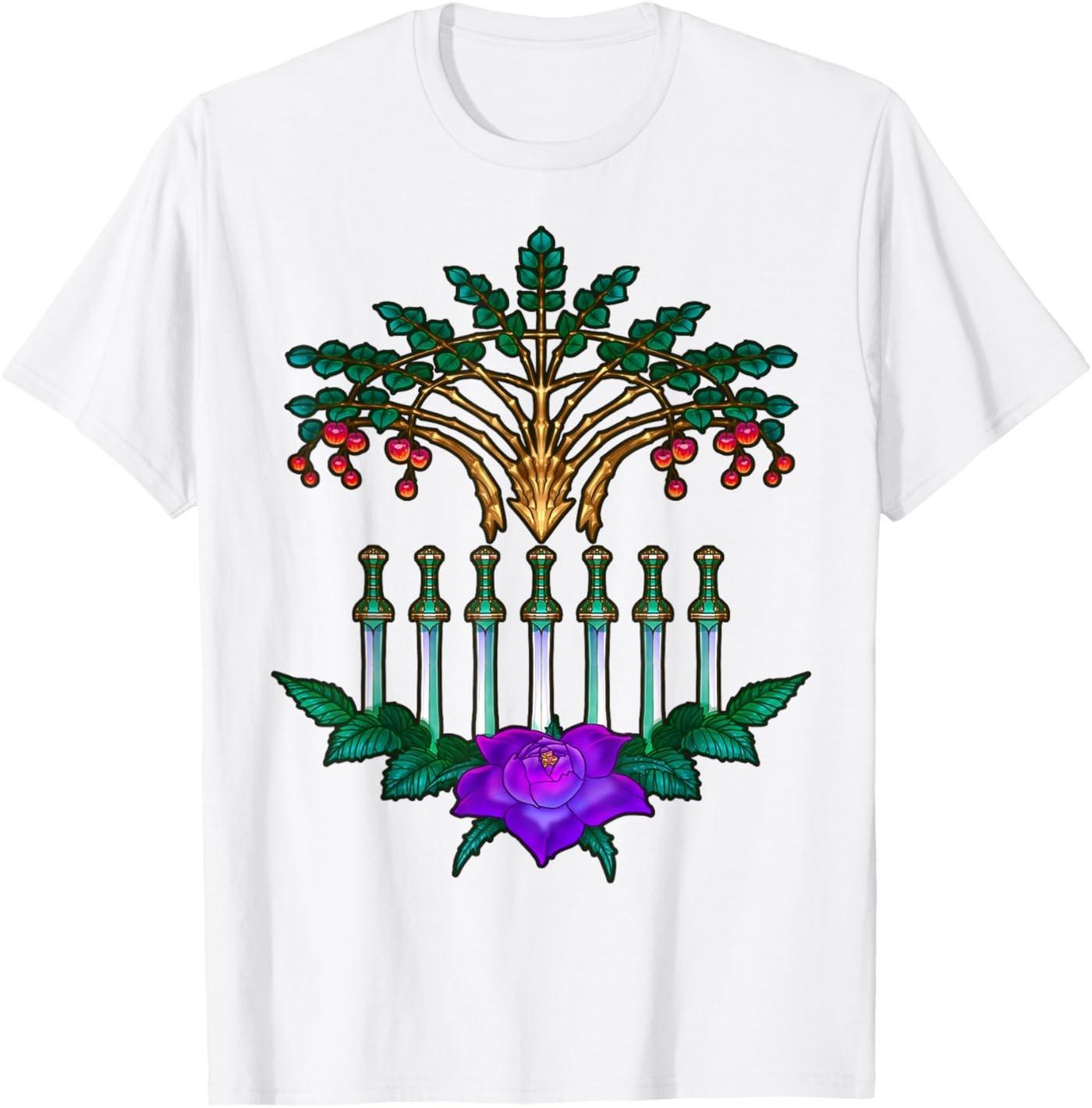 Fantasy Greek Mythology Purple Rose Gladius T-Shirt XXXL