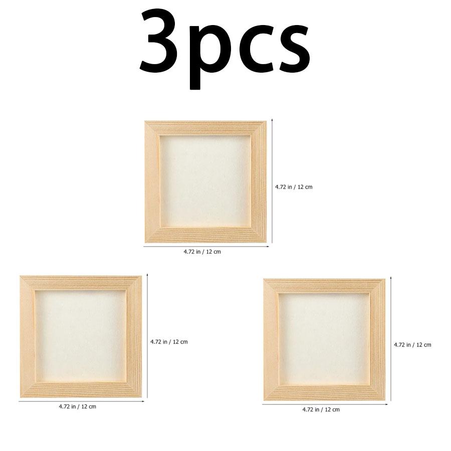 

3/8pcs Clay Picture Frame Photo Craft Frames Wood Blank Mini Painting Wooden Child