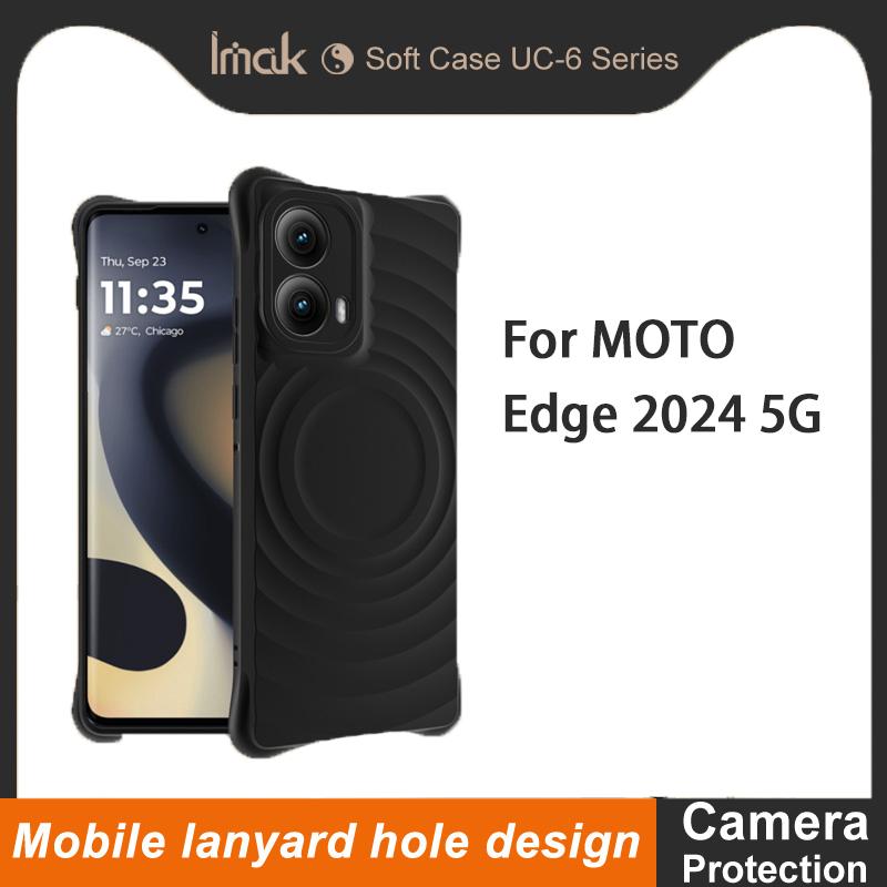 

Для Moto Edge 2024 5G чехол для телефона IMAK UC-6 матовый мягкий чехол Moto Edge 2024 5G чёрный