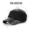 Autumn Winter Middle-Aged Men's Face Ear Protection Baseball Cap PU Outdoor Cold Warm Cap