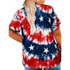 Womens American Flag Shirt Short Sleeve USA 4th of July Flag Tops Loose Patriotic Novelty T-Shirts
