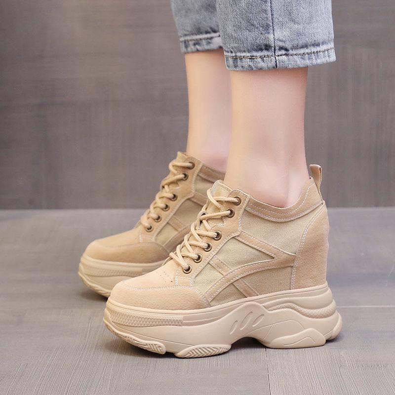 Damen Trendige Dicksohlige Höhenvergrößernde Sneaker - 2025 Frühjahr/Herbst Kollektion