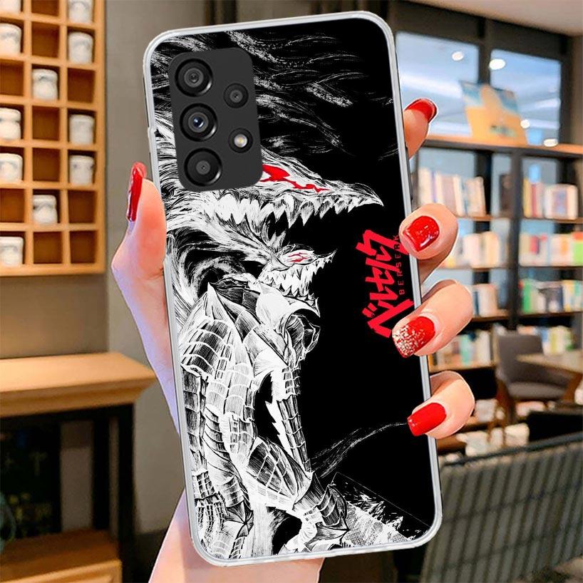 Black White G-Guts B-Berserks Phone Case For Samsung Galaxy A12 A22 A32 A52 A72 A02S Phone Case Note 20 Ultra 10 S10 Plus A51 A7 Samsung Note 20Ultra
