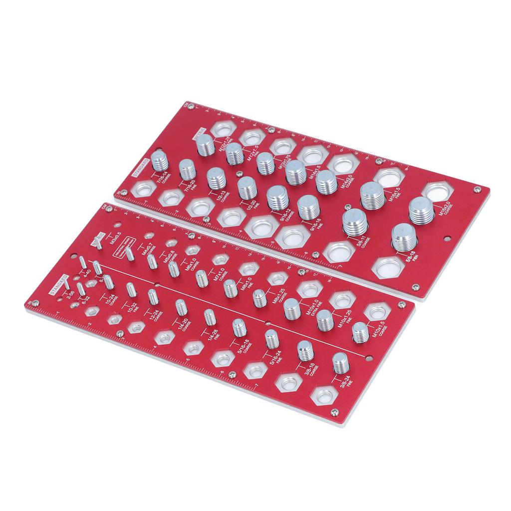 Nut Bolt Thread Checker Inch Metric Board 38 Size Gauge Identifier Standard Ruler