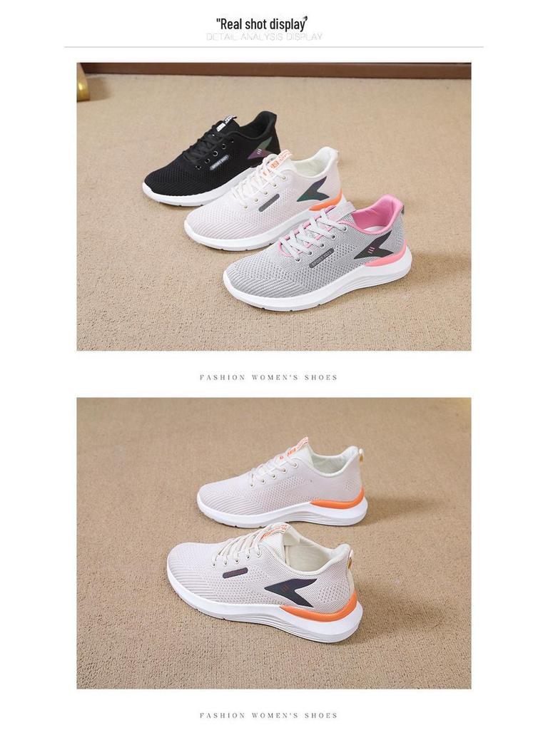Dámské síťované sportovní boty v korejském stylu: Protiskluzová, lehká, prodyšná, ležérní běžecká obuv na jaro/léto.